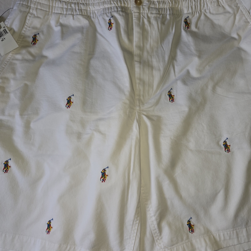 Polo by Ralph Lauren White Shorts with Multicolor Logo